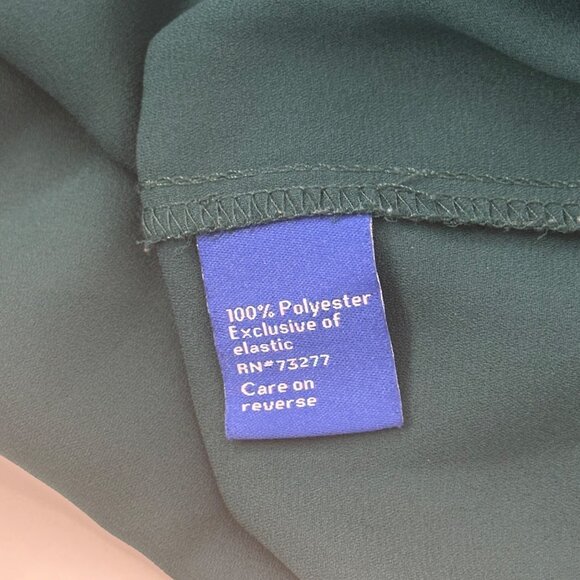 Apt. 9 Womens Long-Sleeve Blouse SZ XL Green Keyhole Neck Lightweight Polyester - Picture 4 of 12